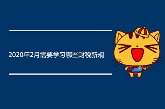 2020年2月需要學(xué)習(xí)哪些財(cái)稅新規(guī)
